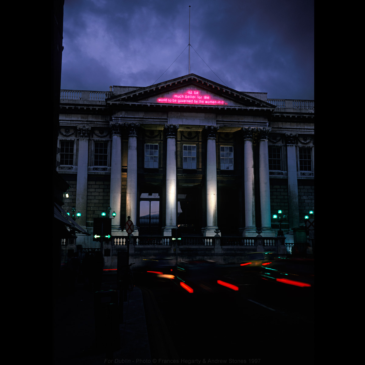 Hegarty & Stones - 'For Dublin' 1997 - nine manifestations in neon of James Joyce's Molly Bloom. View 2 of 14, City Hall, Parliament Street