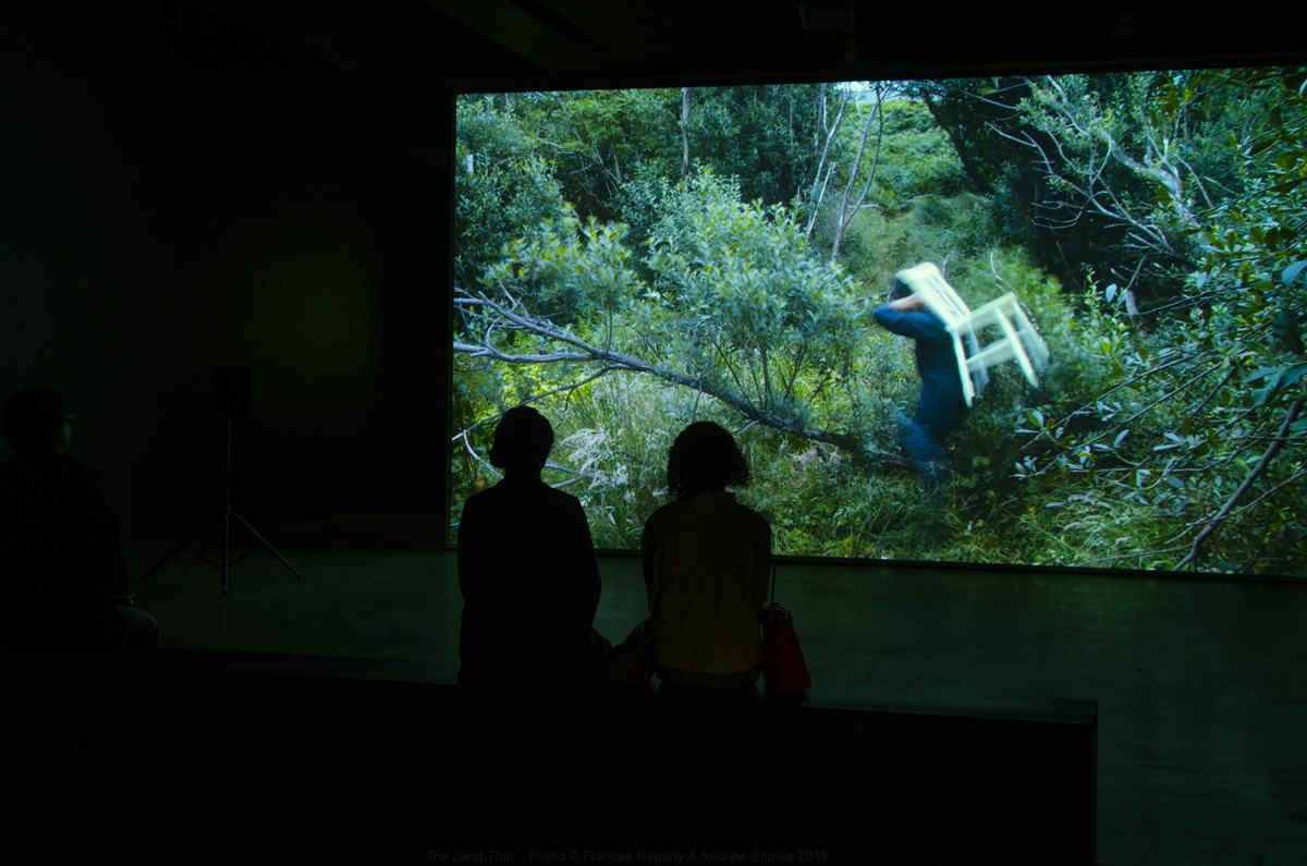 Hegarty & Stones - 'The Land That...' at the MAC, Belfast 2019 - single screen video projection, view 2 of 4